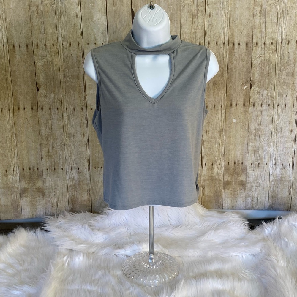 High Neck Keyhole Blouse